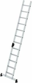 Günzburger Aluminium Stufen-Anlegeleiter mit 12 Stufen und nivello-Traverse in Silber - Bild 1