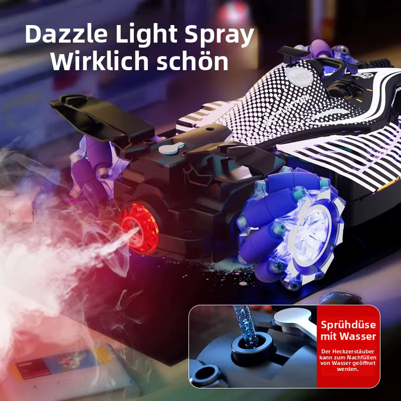 JJRC Rennauto, ferngesteuert, lila, mit Schwanzflamme-Funktion - Bild 2