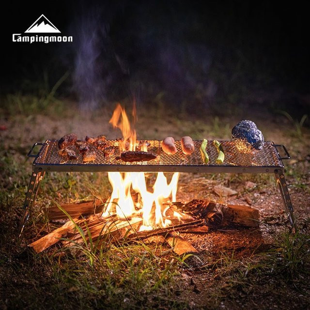 CAMPINGMOON MS-1019-W Edelstahl Grillnetz für Barbecue und Camping in Silber - Bild 1