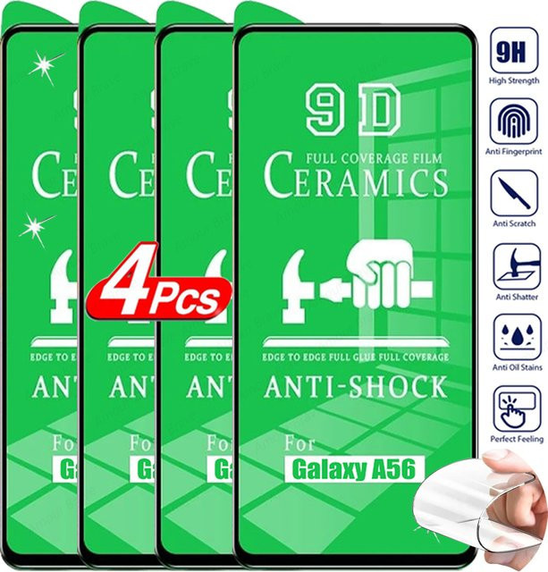 4er-Pack Keramik-Displayschutzfolie für Samsung Galaxy A56 A55 A54 A36 A35 A34 A26 A25 A24 A17 A16 A15 A14 A73 5G, transparent - Bild 1