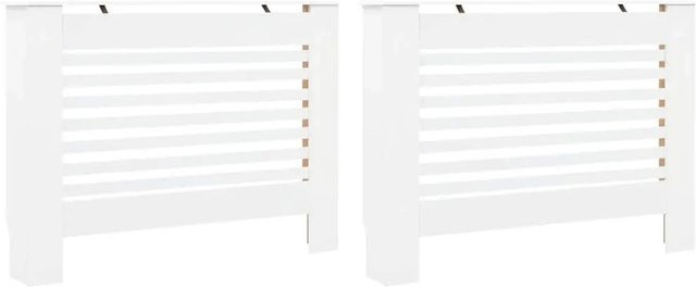 vidaXL Heizkörperverkleidungen 2er Set aus MDF in Weiß, modern und matt, B/T/H: 112 x 19 x 81,5 cm - Bild 1