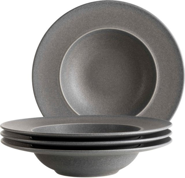 Mäser Pastateller Set Unico aus Steinzeug in Weiss, Anthrazit und Grau - Bild 1