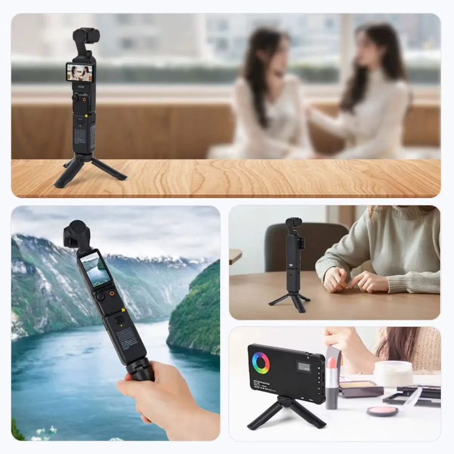 DJI Mini-Stativ für Osmo Pocket 3/4 mit 1/4-Zoll-Schraube und schwarzer Silikonbasis, tragbarer rutschfester Ständer für Vlog-Kameras - Bild 4