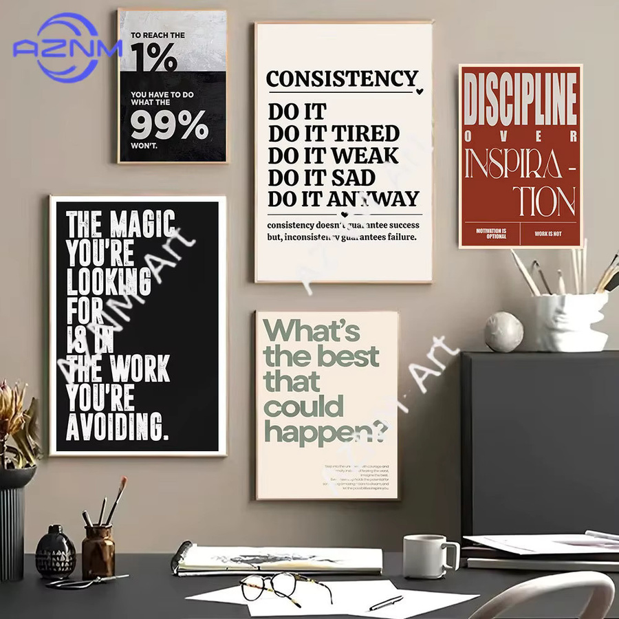 KAYOU Minimalistisches Motivationsposter als Leinwanddruck mit Typografie in Weiß - Bild 2