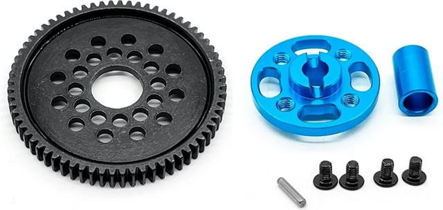 Tamiya Metall 68T Stirnrad und Getriebehalterung Hochgeschwindigkeitsgetriebesatz 54500, Blau - Bild 1