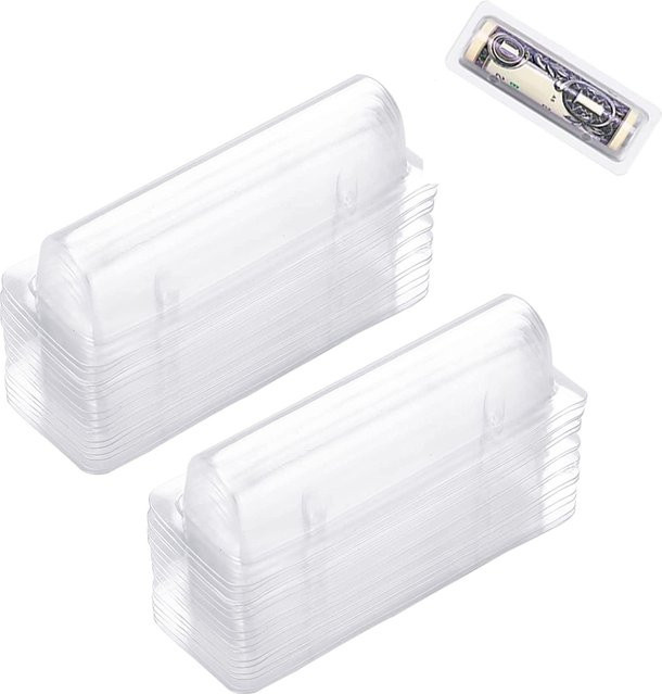 50 Stück transparente Plastik-Kuppelverpackungen für Lippenbalsam und Geldkarten, wasserdichte rechteckige Geschenkverpackungen für DIY-Projekte und Geschenke - Bild 1