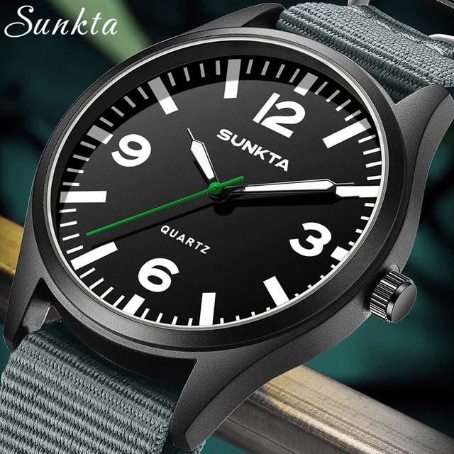 LIGE Armbanduhr, Quarz, Textil/NATO, Schwarz, Herren - Bild 1