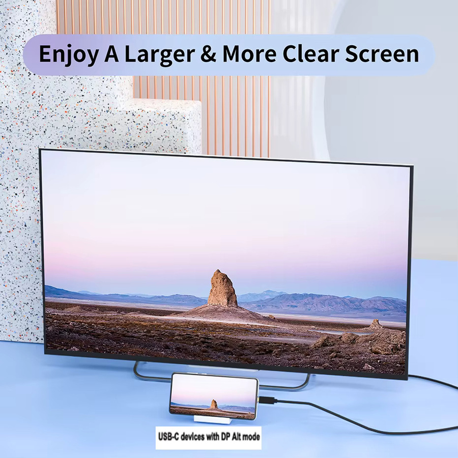 USB-C auf DVI-D Single Link Kabel für MacBook Pro Air Mini und Dell XPS 15, 1080P Unterstützung, Thunderbolt 3/4 und USB 3.1 Typ C kompatibel, Farbe: Schwarz, Länge: 1,8 m - Bild 3