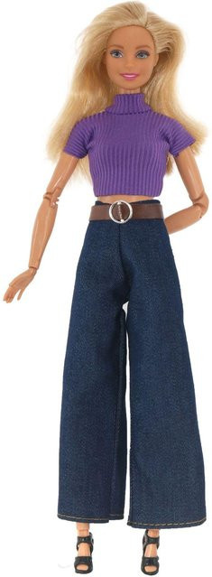 Jeans & T-Shirt Mode-Set für 30cm Puppe, Puppenkleidung, Blau - Bild 1