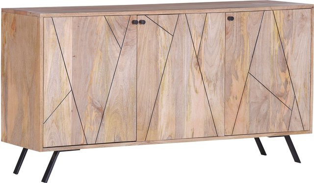 Sideboard LASER aus Mango Massivholz in Braun, B/H/T: 140 x 75 x 42 cm - Bild 1