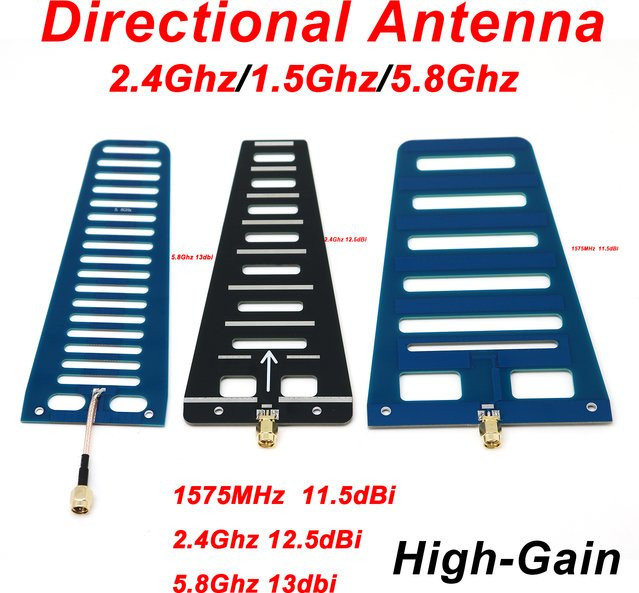 DYKBmetered Hochleistungs PCB Yagi Richtantenne für GPS, 2,4GHz und 5,8GHz WLAN sowie FPV Drohnen und RC-Modelle mit LNA RF-Leistungsverstärker - Bild 1