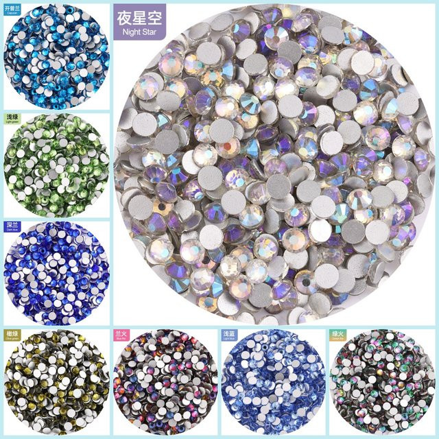 Nagelkunst Strass-Flachkristalle, Blau/Grün, Glänzend - Bild 1