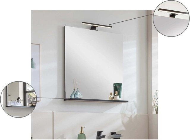Fackelmann Spiegelelement TE-A Weiß Matt, B/H/T: 59,8 x 69,2 x 13,5 cm - Bild 1