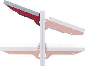 Rocholz Ablageboden System Flex Typ A mit Trägerarmen B/T: 1000 x 200 mm in RAL 9006/3003 - Bild 1