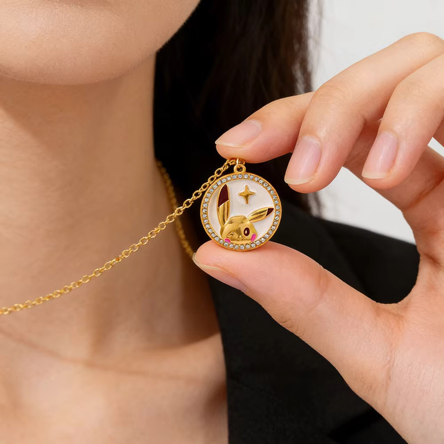 Bandai Halskette, Pikachu Anhänger, Metall, Gold, Unisex - Bild 3