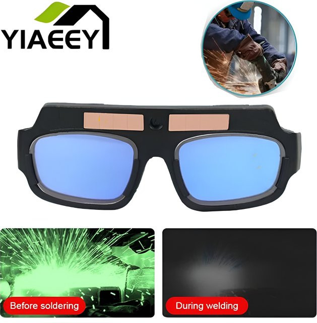 Automatisch dimmbare Schweißbrille mit Solarfunktion in Schwarz - Bild 1