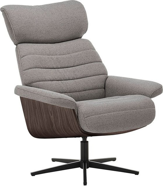 MCA iNNoSeat ULLA Relaxer manueller Liegestuhl mit Armlehnen in Grau aus Stoff und Holz - Bild 1