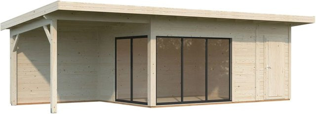 Palmako Holz-Gartenhaus Andrea Slide Plus mit Pultdach aus Fichte in Natur - Bild 1