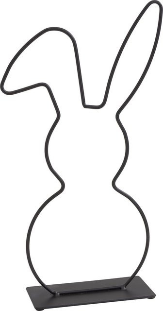 Othmar Decorations Metall-Hase Fridolin in Schwarz als Tischdekoration für die Osterzeit, Höhe: 29,5 cm, Breite: 12,0 cm, Tiefe: 6,0 cm - Bild 1