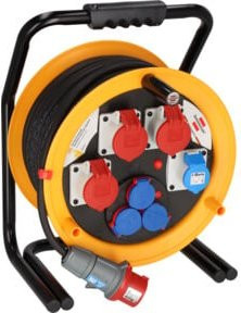 Brennenstuhl Brobusta CEE 4 Kabeltrommel für Gewerbe und Baustellen, 40 m, H07RN-F 5G2,5, IP44, Schwarz-Gelb - Bild 1