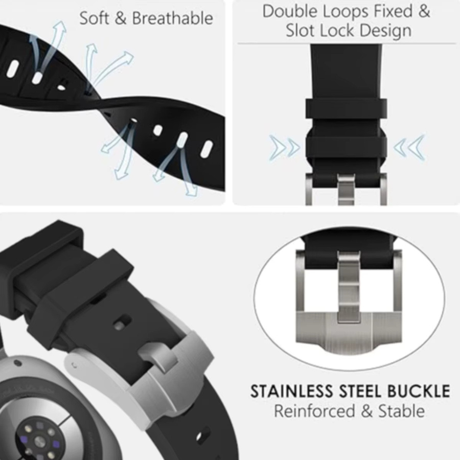 FancyWrist Uhrenarmband Kautschuk, Schwarz, Herren - Bild 2