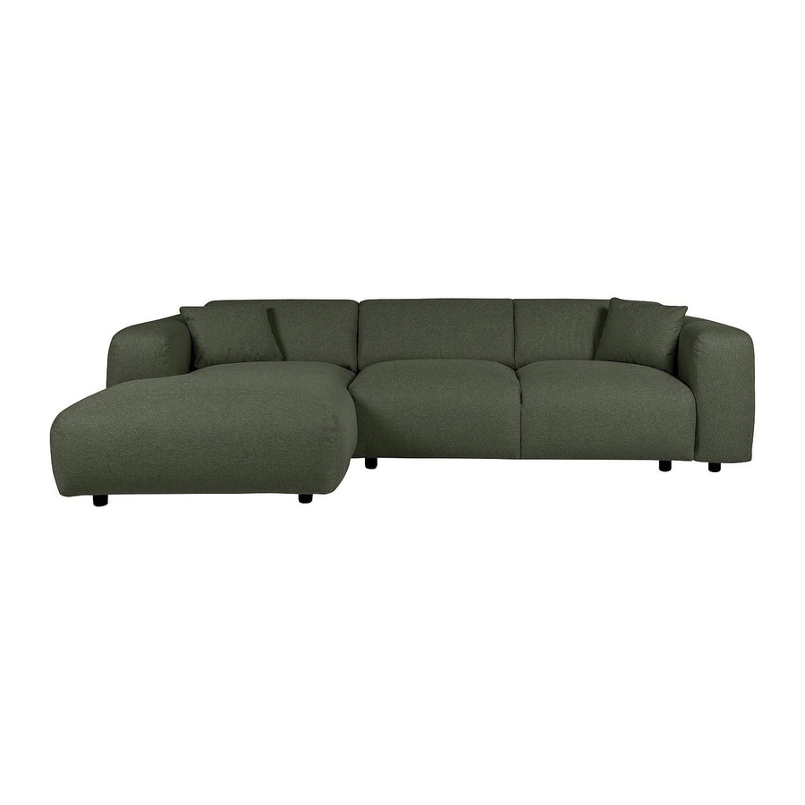 Vente-unique Sofa Pogni in Grün, modernes L-Shape Design ohne Schlafmöglichkeit, Breite: 280 cm - Bild 2