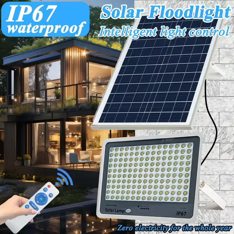 Swiatla Pro 600LED Solarlampe mit Bewegungssensor, weißer Solar-LED-Flutlichtstrahler für den Garten und Außenbereich, wasserdicht - Bild 4