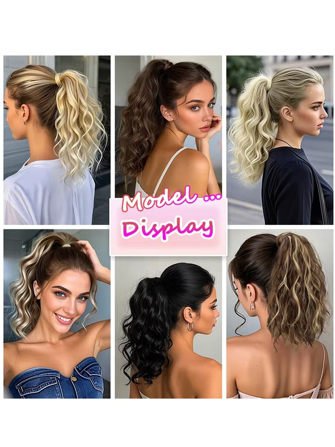 Horsepower star Haarteil, synthetisch, lockige Wellen, 14 Zoll, Damen - Bild 3