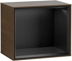 V&B Regalmodul Finion mit LED-Innenbeleuchtung, Nussbaumfurnier, Braun, B: 41,8 cm, T: 35,6 cm, H: 27,0 cm - Bild 1
