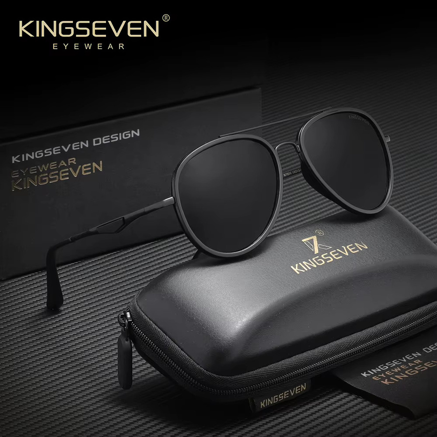 KINGSEVEN Sonnenbrille Aviator, Vollrand, Metall, Unisex, polarisiert - Bild 1