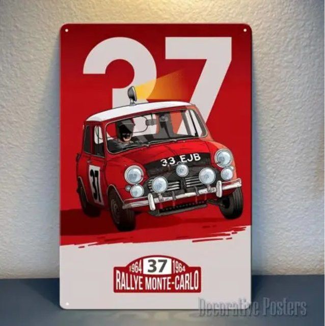 Metallblechschild CIFBUY Monte Carlo Rally Car Multicolor B: 30 cm, H: 20 cm - Bild 1