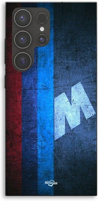 MANIACASE Handyhülle für Samsung Galaxy S23 Ultra aus Silikon TPU im BMW M Vintage Design in Schwarz - Bild 1