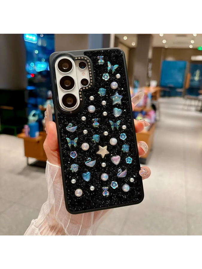 Glitzernde Schutzhülle mit Strass-Diamanten für Samsung Galaxy S25 Ultra und S26 Ultra in Multicolour und Grün - Bild 3