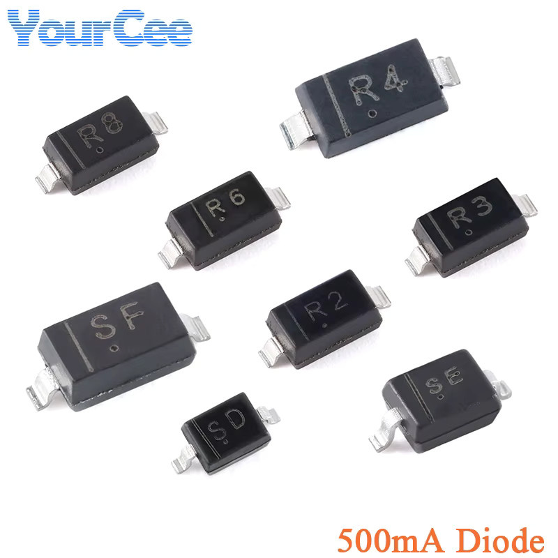 50 Stück Schottky-Diodenchips MBR0580 MBR0560 MBR0540 MBR0530 MBR0520 B0540W SOD-123 B0530WS B0520WS SOD-323 in Schwarz - Bild 2
