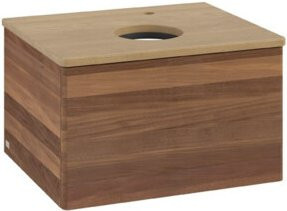 V&B Waschtischunterschrank Antao ohne Frontstruktur in Eiche Honig und Walnuss Braun, B/T/H: 60 x 36 x 50 cm - Bild 1