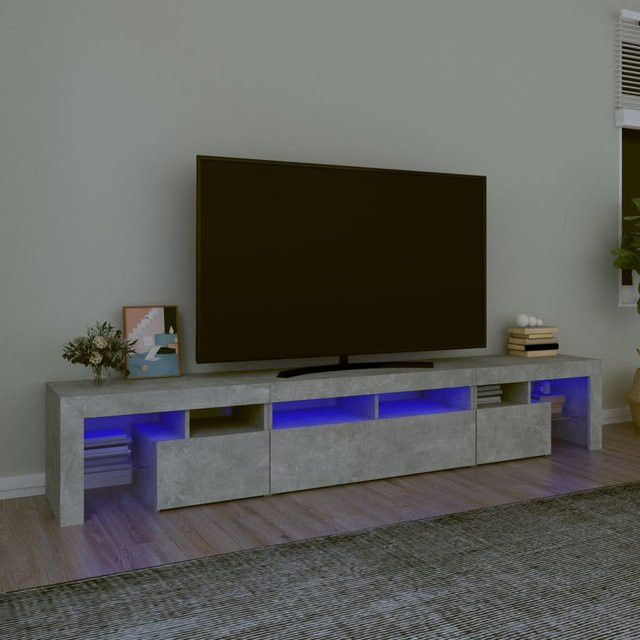 vidaXL TV-Schrank mit LED-Beleuchtung in Betongrau, B/T/H: 230 x 36,5 x 40 cm - Bild 3