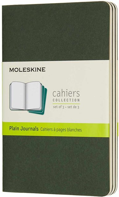 Moleskine Cahier Notizbuch Set, 3 Stück, blanko, A6, Myrtengrün - Bild 1