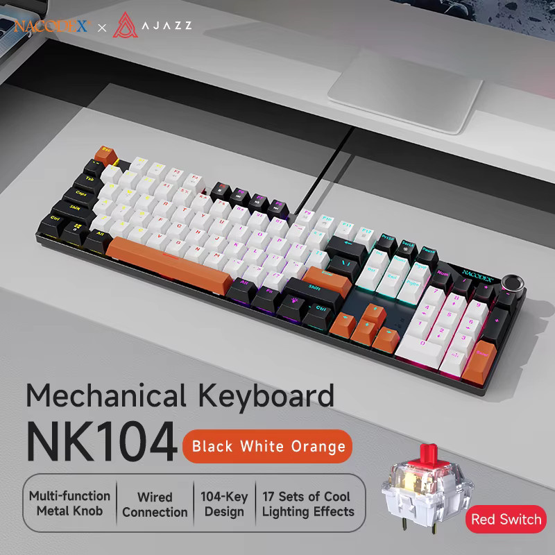 Ajazz AK35I V3 MAX Mechanische Gaming-Tastatur mit TFT-Farbdisplay, Tri-Modus (Kabelgebunden, Bluetooth, Kabellos), Hot-Swap und 8000mAh Akku, Farbe: Rot - Bild 3