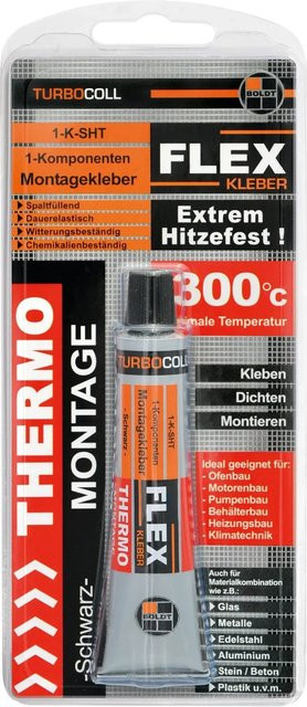 Turbocoll Montagekleber Thermo von BOLDT, schwarz, hitzebeständig, 24 g - Bild 1