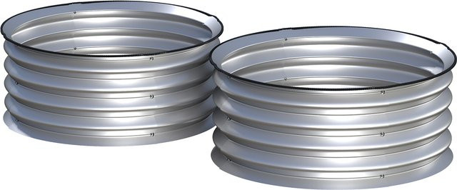 Outsunny Hochbeet aus Metall 2er Set Blumenkasten und Kräuterbeet in Silber, B/T/H: 60 x 60 x 30 cm - Bild 1