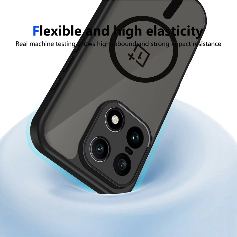 Mattierte transparente Schutzhülle für OnePlus 15R 15 13R 13T 13S 13 mit MagSafe Funktion und stoßfestem Design in Schwarz - Bild 4