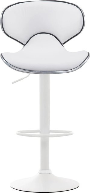 2er Set Barhocker DELUKE FAMIR aus Kunstleder in Weiß, moderne Tresenhocker mit Lehne, B/T/H: 46 x 49 x 88 cm - Bild 1