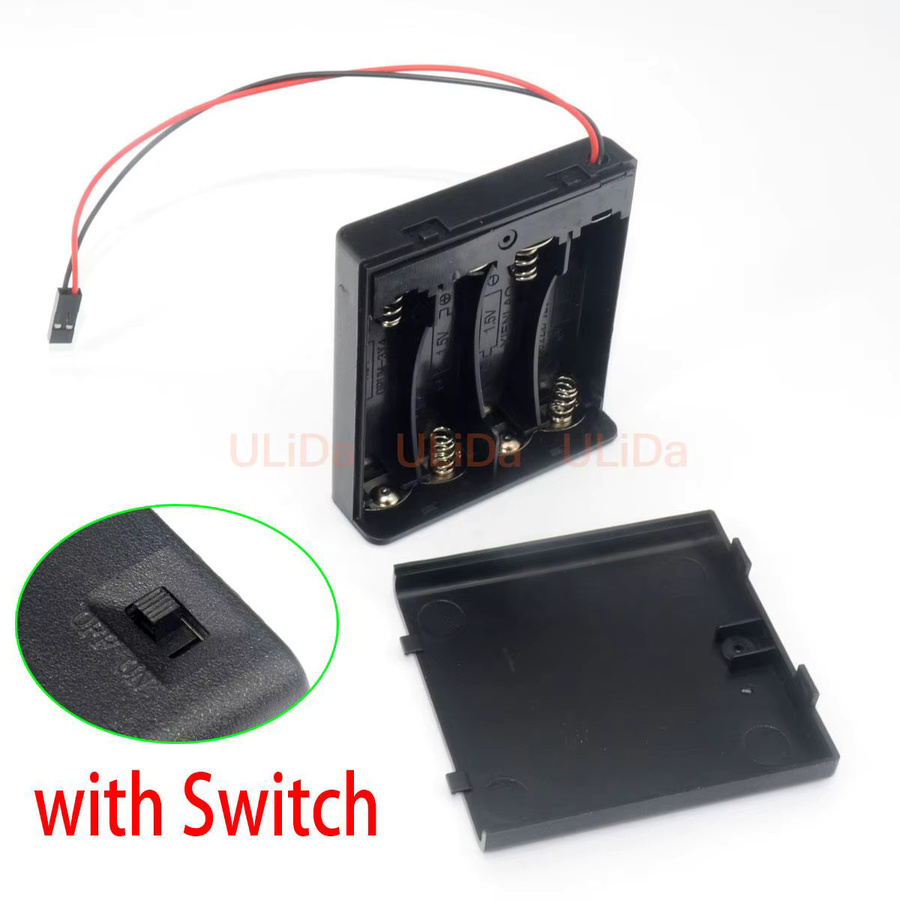VWINRC Empfänger-Batteriepack-Gehäuse, 4 x AA, JR JST-Anschluss, Schwarz - Bild 3