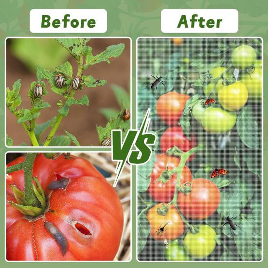 HOW-E Insektennetz Pflanzenschutz für quadratische Tomatenkäfige mit Reißverschluss und Kordelzug, Vogelschutznetz für den Garten, Größe S - Bild 2