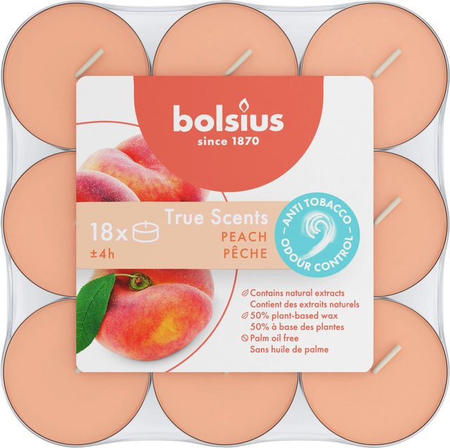 Bolsius Duftteelichter True Scents Pfirsich Orange 18 Stück - Bild 1