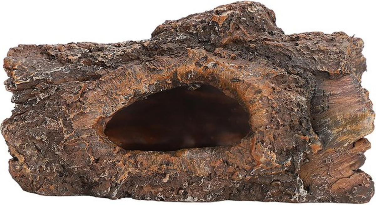 TOMTOP JMS Versteckhöhle aus Kunstharz in Baumstamm-Optik für Amphibien und Reptilien, Braun, Rustikal - Bild 1