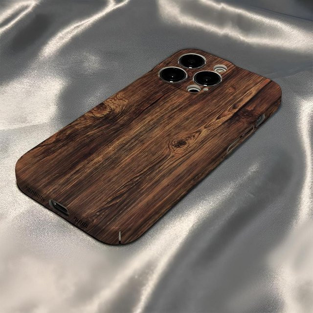 Robuste Handyhülle aus natürlichem Holz für Apple iPhone 11 bis 16 Pro Max in Black und Brown - Bild 1