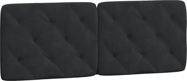 vidaXL Kopfteil-Kissen aus Samt in Schwarz mit Rauten-Heftung, Breite: 120 cm - Bild 1