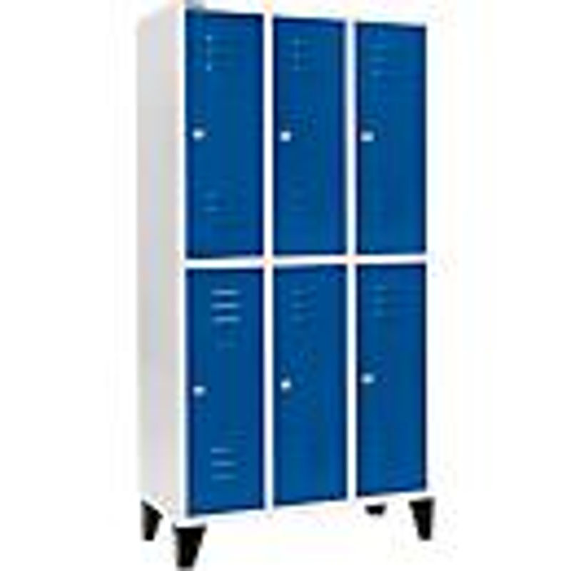 Schäfer Shop Select Kleiderspind mit 6 Abteilen, Zylinderschloss und Füßen, Farbe: Enzianblau - Bild 2