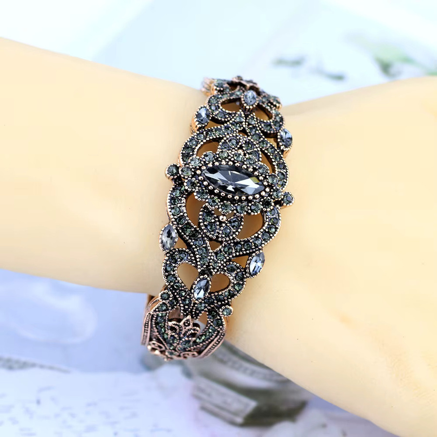 Sunspicems Armband, grau Kristall, Goldfarbe, Damen - Bild 3